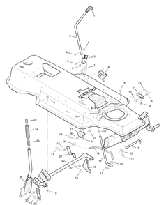 Mower Housing Suspension Diagram and Parts List for 387003X8A 2004 Briggs and Stratton Lawn Tractor